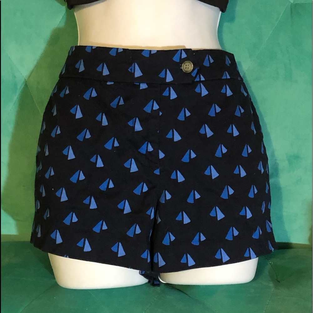 J Crew Navy &  Blue Sail Boat Size 8 Cotton Shorts